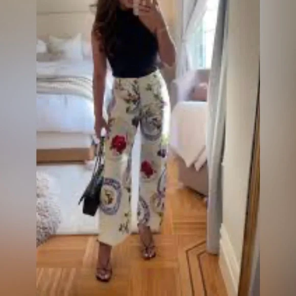 Anthropologie The Colette Wide Leg Cropped Pants by Maeve - Picture 12 of 13